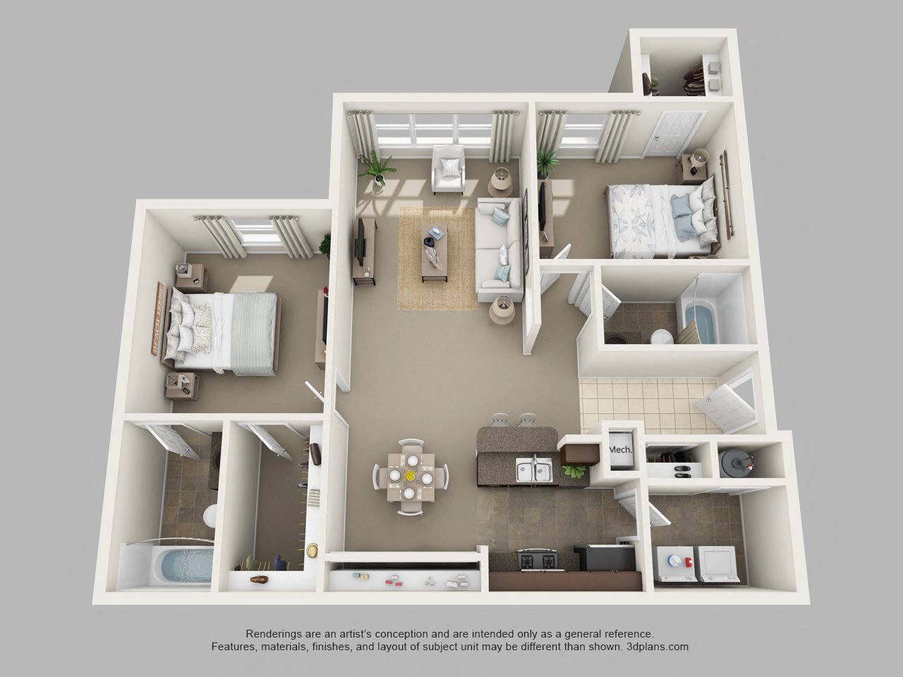 Brookwood Forest Apartments for rent in Jacksonville, FL. Make this community your new home or visit other ConcordRENTS communities at ConcordRENTS.com. Two bedroom floor plan